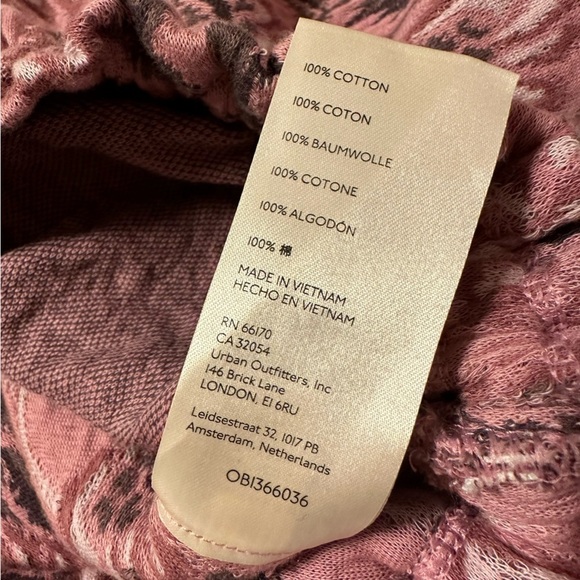 Free People No Ordinary Floral Jacquard Knit Puff Sleeves Top Pink Open Back - Picture 11 of 16